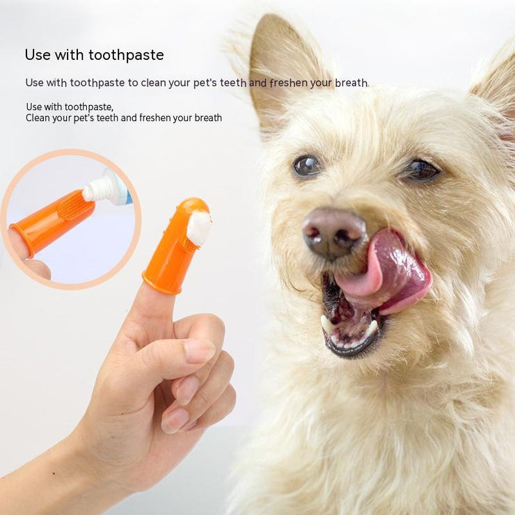 Brosse à Dents Doigtier en Silicone - Hygiène Dentaire Chien et Chat