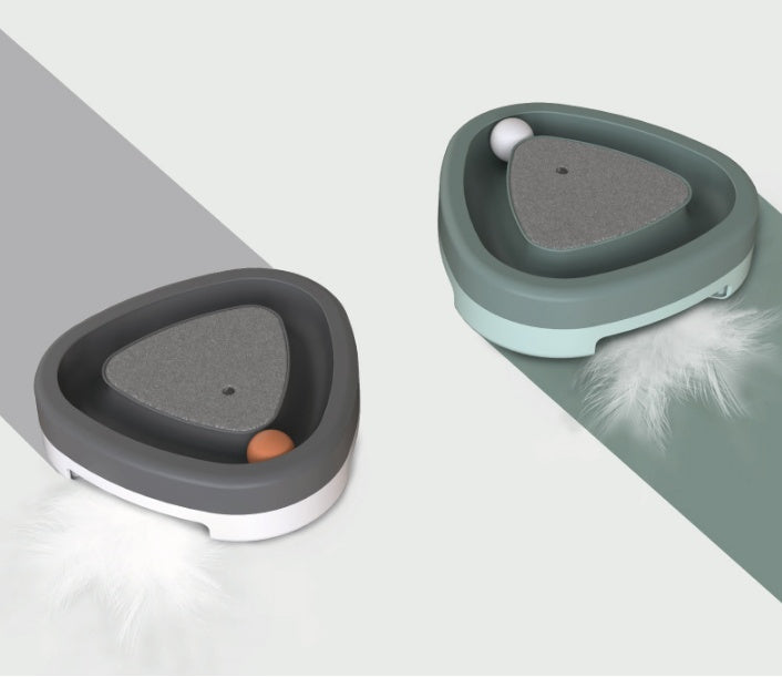 Jouet Électrique Triangle Interactif pour Chat - 2 en 1 avec Griffoir