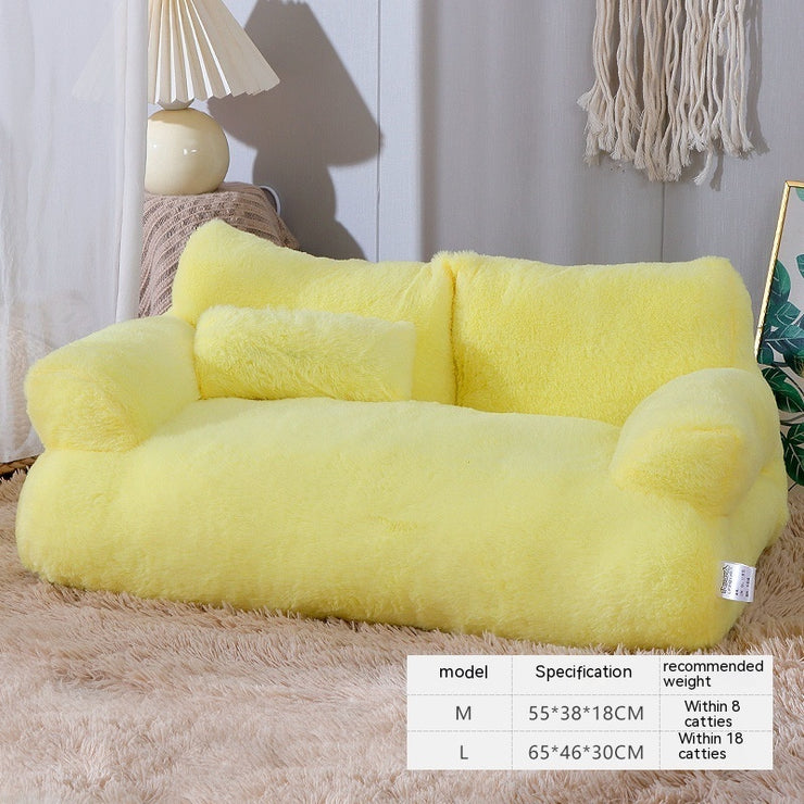 Lit Sofa de Luxe en Peluche - Chat et Petit Chien Confort Premium
