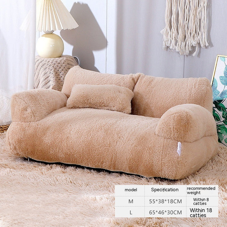 Lit Sofa de Luxe en Peluche - Chat et Petit Chien Confort Premium