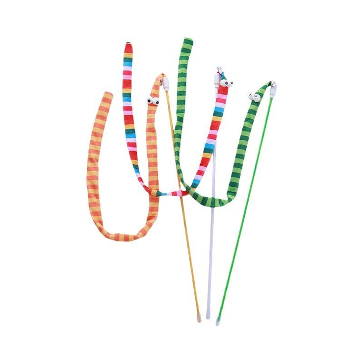 Canne à pêche pour chat avec peluche colorée