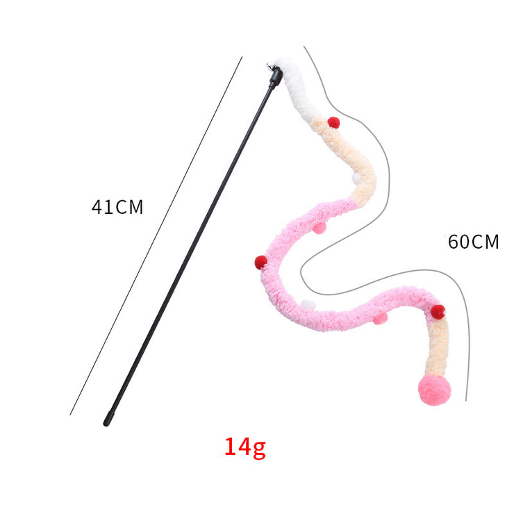 Canne à pêche pour chat avec peluche colorée Jouet interactif