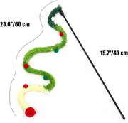 Canne à pêche pour chat avec peluche colorée Jouet interactif