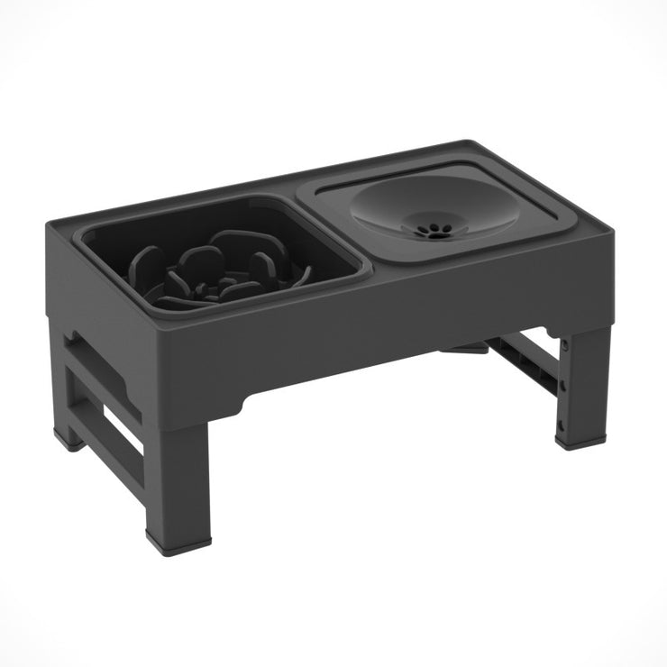 Double Gamelle Surélevée en Inox pour Chien - Support Réglable en Hauteur