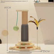 Jouet Tourniquet Interactif en Bois pour Chat - Stimulation Naturelle