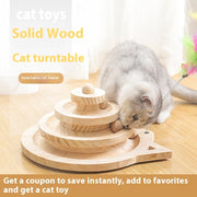 Jouet Tourniquet Interactif en Bois pour Chat - Stimulation Naturelle
