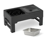 Double Gamelle Surélevée en Inox pour Chien - Support Réglable en Hauteur