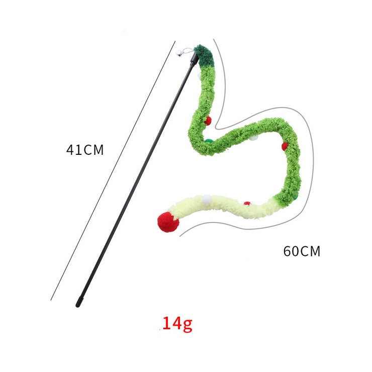 Canne à pêche pour chat avec peluche colorée Jouet interactif