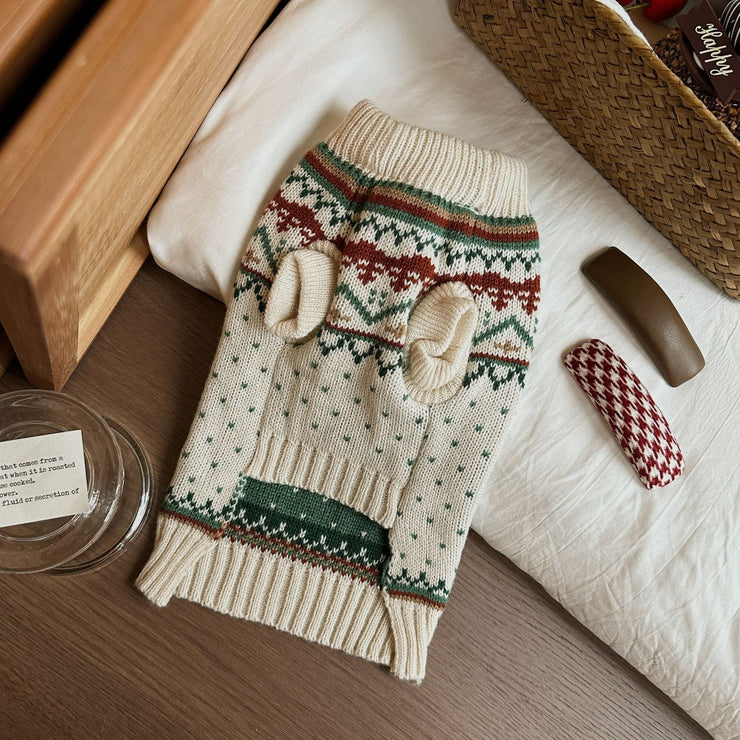 Pull Fairisle pour chien automne-hiver