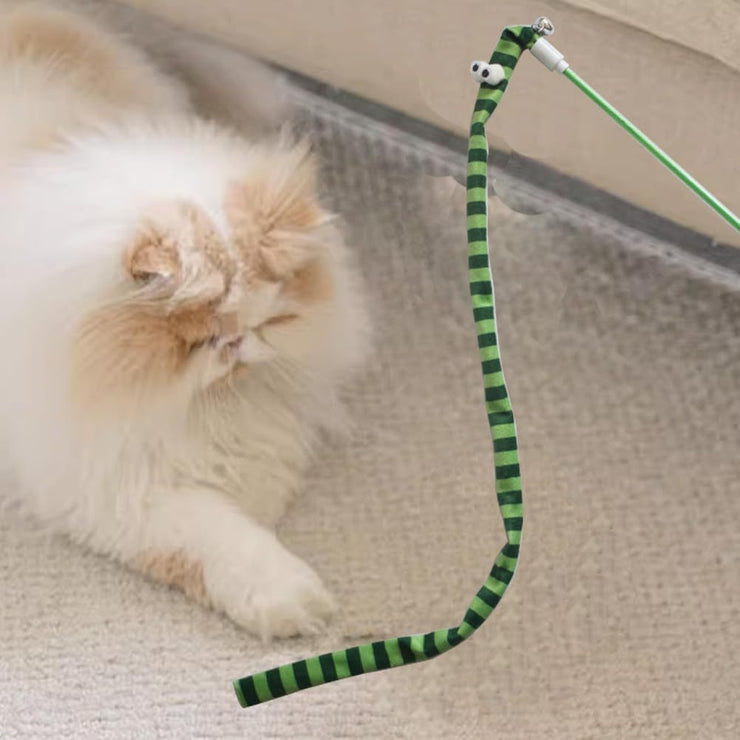 Canne à pêche pour chat avec peluche colorée