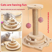 Jouet Tourniquet Interactif en Bois pour Chat - Stimulation Naturelle