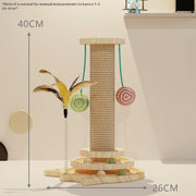 Jouet Tourniquet Interactif en Bois pour Chat - Stimulation Naturelle