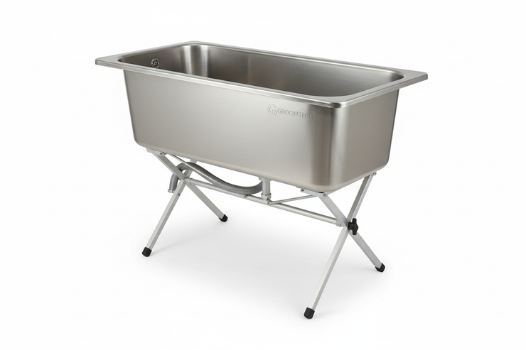 Baignoire Surélevée pour Chien - Station de Lavage Professionnelle Réglable en Hauteur