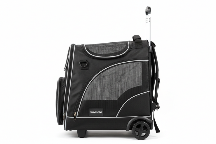 Sac de Transport à Roulettes pour Chat et Petit Chien - Style Valise avec Poignée Télescopique