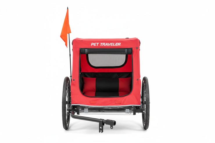 Remorque Vélo pour Chien et Chat - 2 Roues Pliable avec Fenêtres Mesh