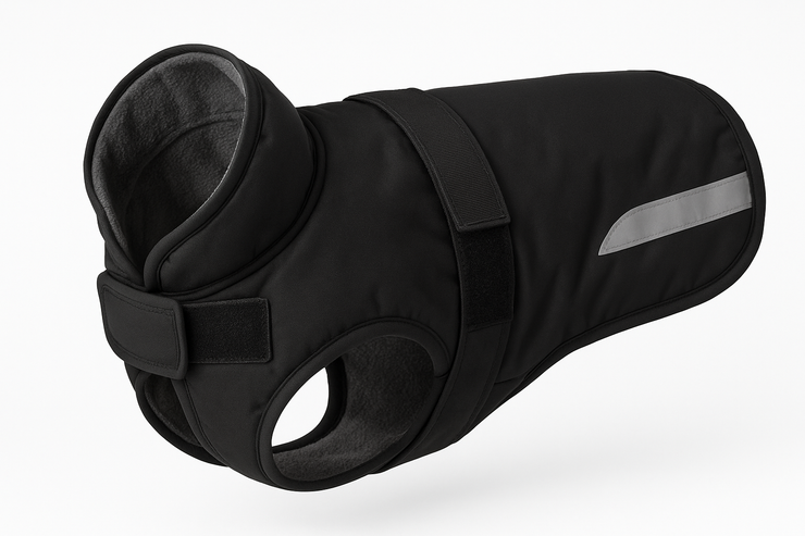 Manteau d'hiver noir - détails