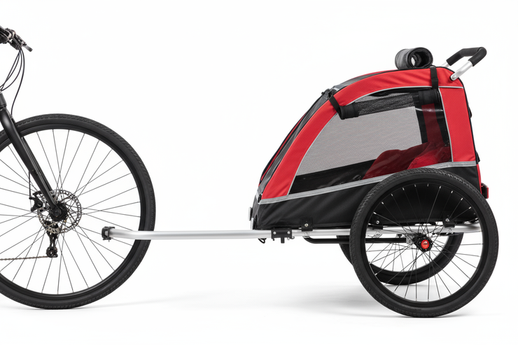 Remorque attachée au vélo