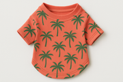 T-shirt corail avec palmiers